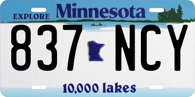MN license plate 837NCY