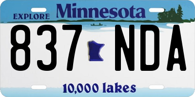 MN license plate 837NDA