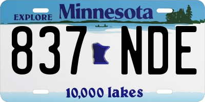MN license plate 837NDE