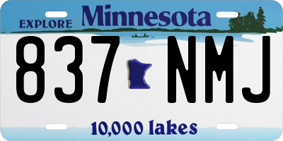 MN license plate 837NMJ
