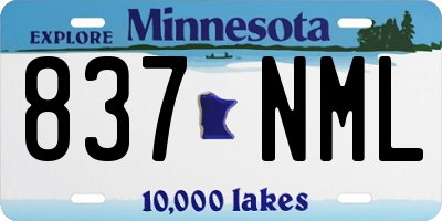 MN license plate 837NML