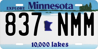 MN license plate 837NMM