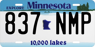 MN license plate 837NMP