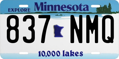 MN license plate 837NMQ