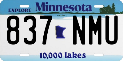 MN license plate 837NMU