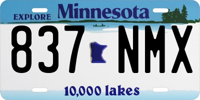 MN license plate 837NMX