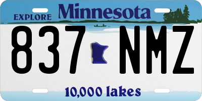 MN license plate 837NMZ