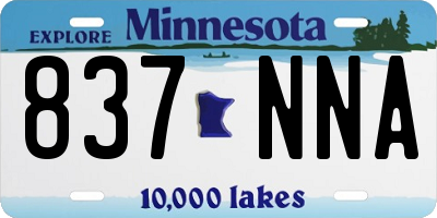 MN license plate 837NNA
