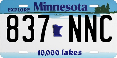 MN license plate 837NNC
