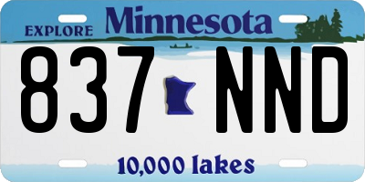 MN license plate 837NND
