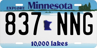 MN license plate 837NNG