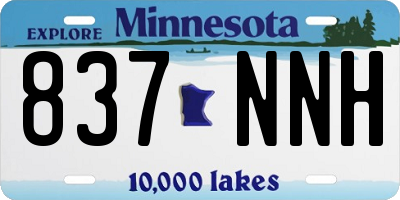 MN license plate 837NNH