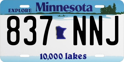 MN license plate 837NNJ