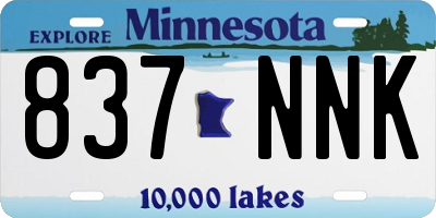 MN license plate 837NNK