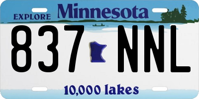MN license plate 837NNL