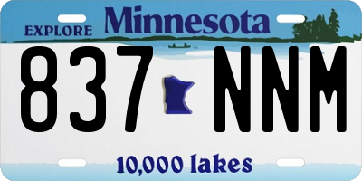 MN license plate 837NNM