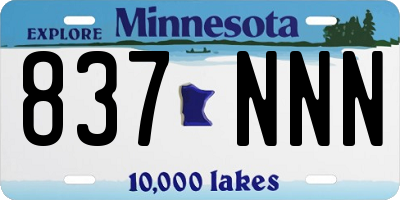 MN license plate 837NNN