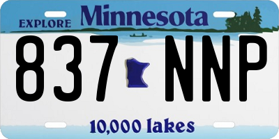 MN license plate 837NNP