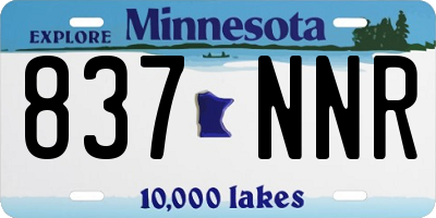 MN license plate 837NNR