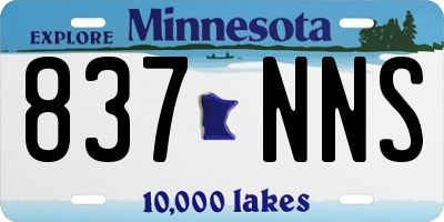 MN license plate 837NNS