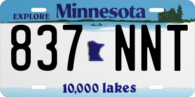 MN license plate 837NNT