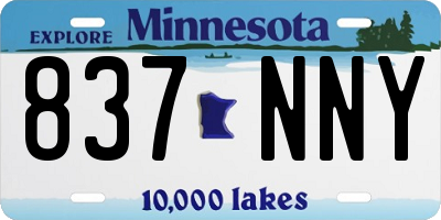 MN license plate 837NNY