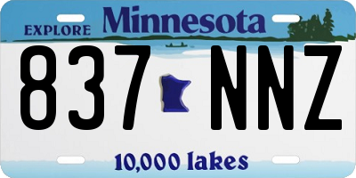 MN license plate 837NNZ