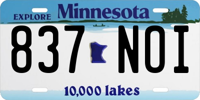 MN license plate 837NOI