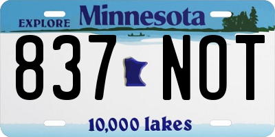 MN license plate 837NOT