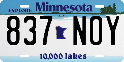 MN license plate 837NOY