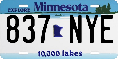 MN license plate 837NYE