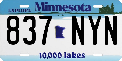 MN license plate 837NYN