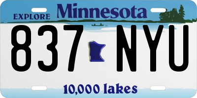 MN license plate 837NYU