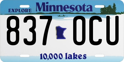MN license plate 837OCU