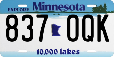 MN license plate 837OQK
