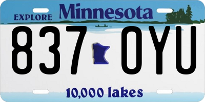 MN license plate 837OYU