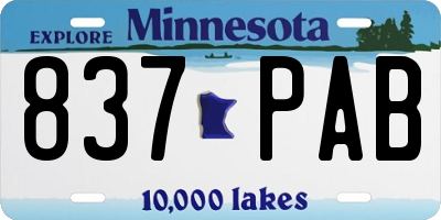 MN license plate 837PAB