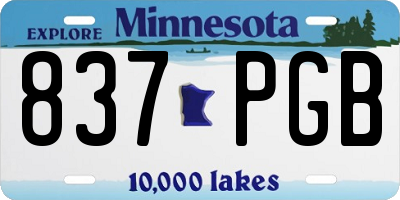 MN license plate 837PGB