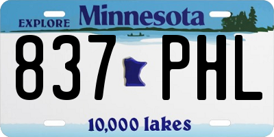MN license plate 837PHL