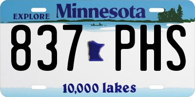 MN license plate 837PHS
