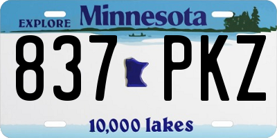 MN license plate 837PKZ