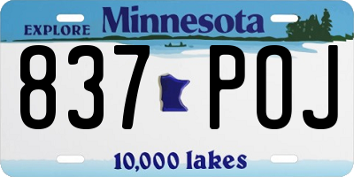 MN license plate 837POJ