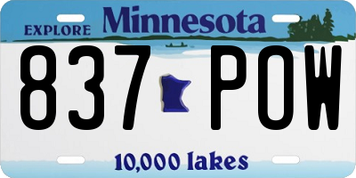 MN license plate 837POW