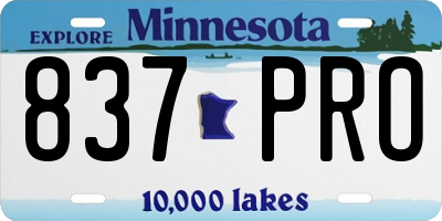 MN license plate 837PRO