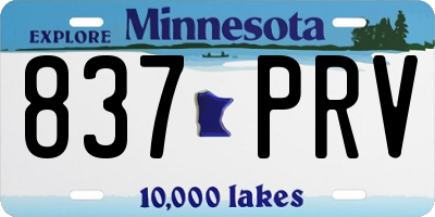 MN license plate 837PRV