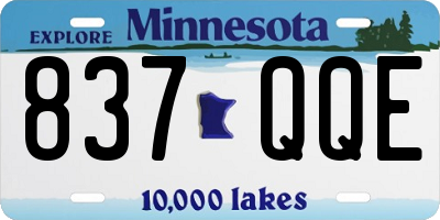 MN license plate 837QQE