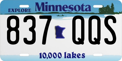 MN license plate 837QQS