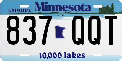 MN license plate 837QQT