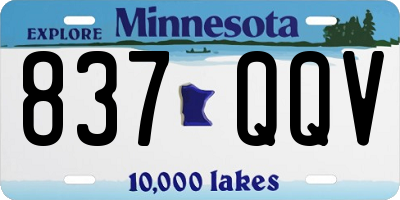 MN license plate 837QQV