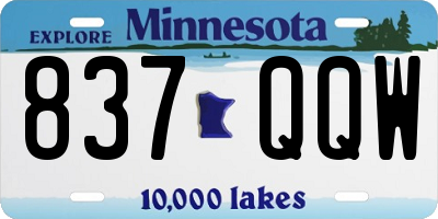 MN license plate 837QQW